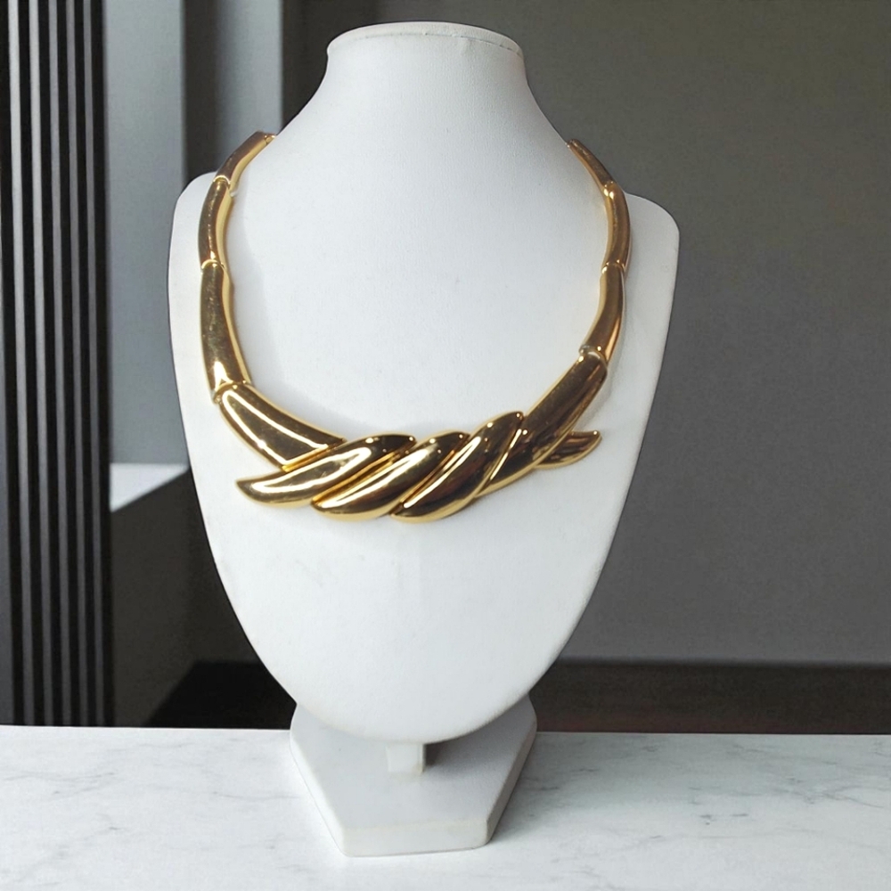 MONET Vintage 80s Gold Statement Necklace